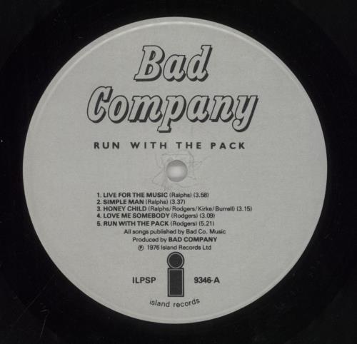Bad Company Run With The Pack vinyl LP album (LP record) German BCOLPRU860786