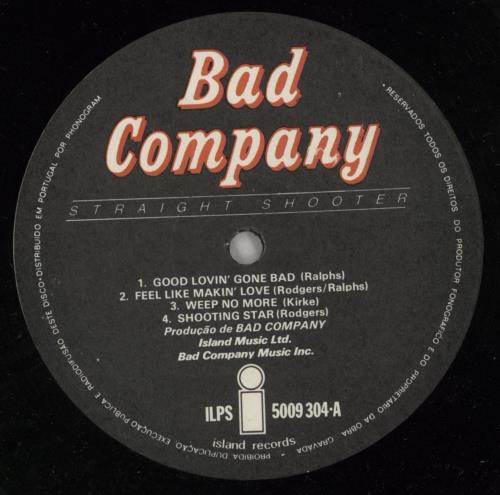 Bad Company Straight Shooter vinyl LP album (LP record) Portuguese BCOLPST869440