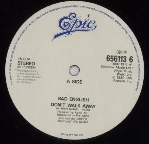Bad English Don't Walk Away 12" vinyl single (12 inch record / Maxi-single) UK BEG12DO845152