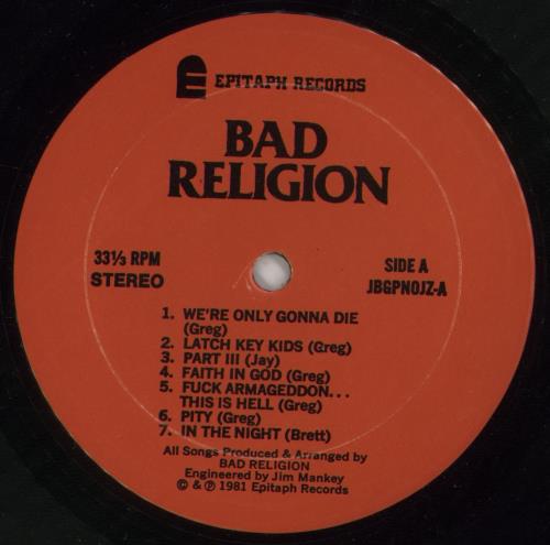 Bad Religion How Could Hell Be Any Worse? vinyl LP album (LP record) US BDRLPHO294644