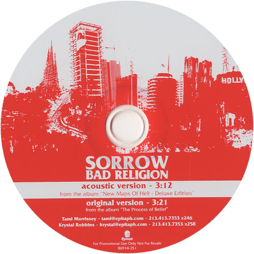 Bad Religion Sorrow CD single (CD5 / 5") US BDRC5SO457686