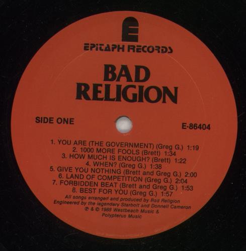 Bad Religion Suffer - Repress vinyl LP album (LP record) US BDRLPSU815449