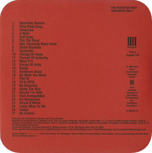 Bad Religion Tested CD album (CDLP) US BDRCDTE520648