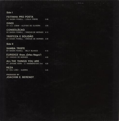 Baden Powell Poema On Guitar vinyl LP album (LP record) UK P46LPPO869838