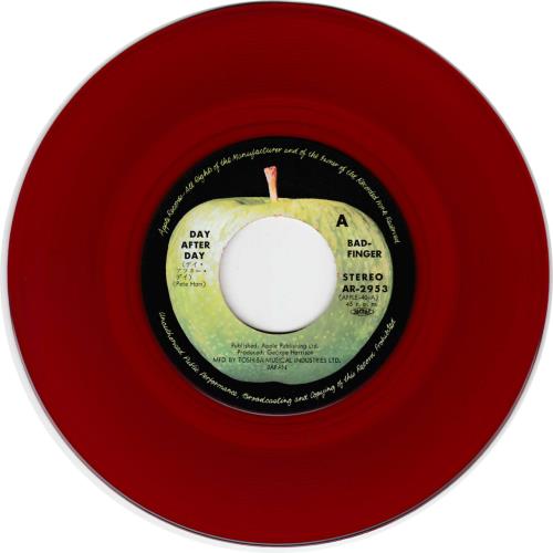 Badfinger Day After Day - Red Vinyl 7" vinyl single (7 inch record / 45) Japanese BDF07DA91608