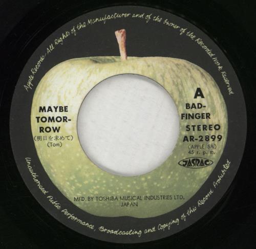 Badfinger Maybe Tomorrow 7" vinyl single (7 inch record / 45) Japanese BDF07MA882516