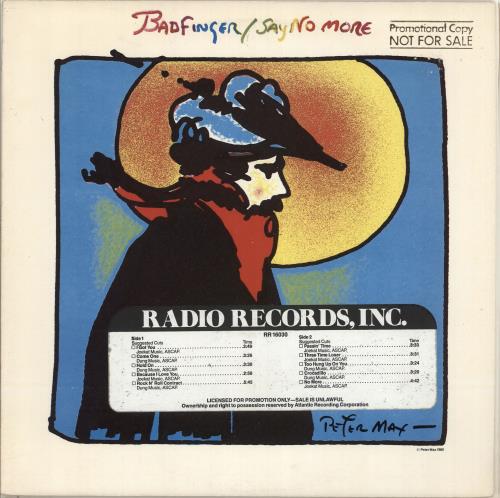 Badfinger Say No More - timing strip vinyl LP album (LP record) US BDFLPSA714308