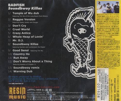 Badfish Soundbwoy Killas CD album (CDLP) Japanese BQ6CDSO447070