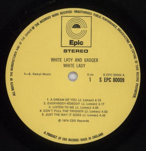 Badger White Lady vinyl LP album (LP record) UK BDGLPWH664278