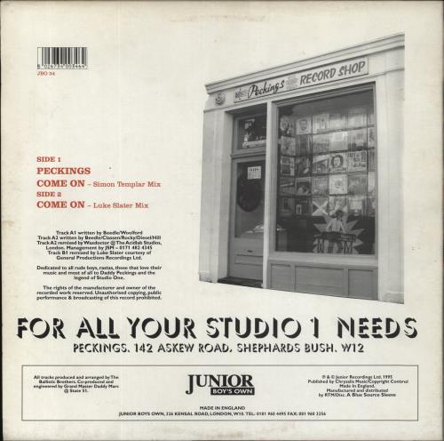 Ballistic Brothers Peckings 12" vinyl single (12 inch record / Maxi-single) UK C9612PE565826