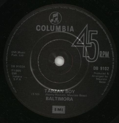 Baltimora Tarzan Boy 7" vinyl single (7 inch record / 45) UK BTI07TA183157