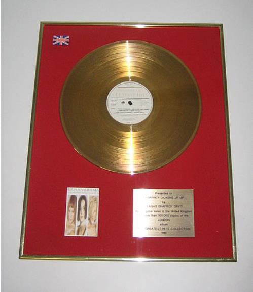 Bananarama Greatest Hits award disc UK BANAWGR354757