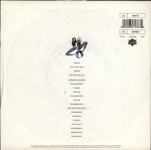 Bananarama More More More 7" vinyl single (7 inch record / 45) UK BAN07MO57376