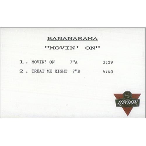 Bananarama Movin' On cassette single UK BANCSMO218494