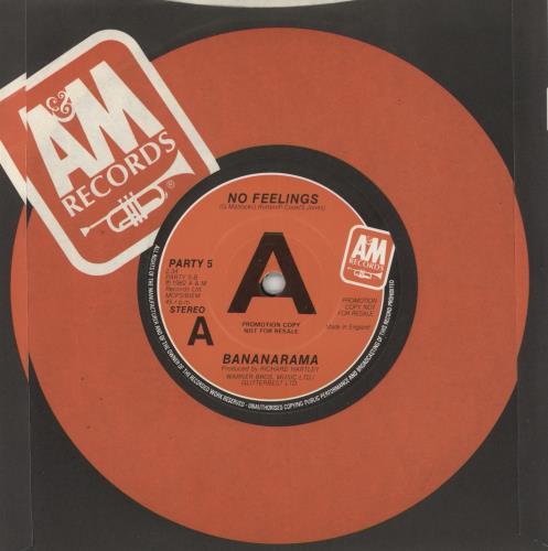 Bananarama No Feelings 7" vinyl single (7 inch record / 45) UK BAN07NO105984
