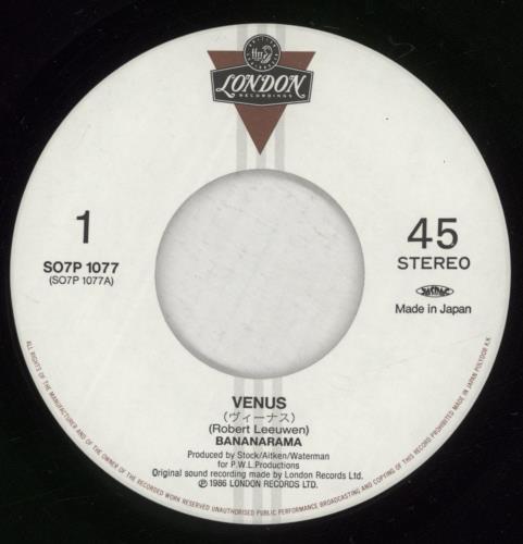 Bananarama Venus 7" vinyl single (7 inch record / 45) Japanese BAN07VE880978