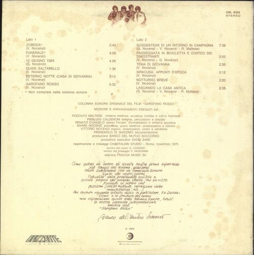 Banco Garofano Rosso vinyl LP album (LP record) Italian BNVLPGA727271