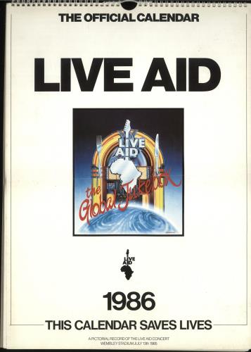 Band Aid Live Aid - EX calendar UK AIDCALI699900