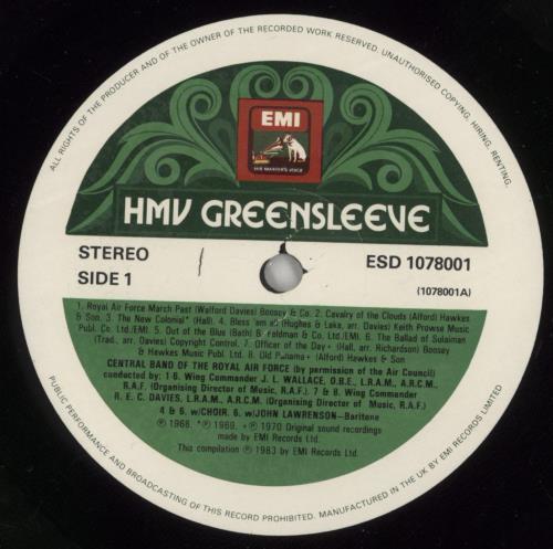 Band Of The Royal Air Force Cavalry Of The Clouds - Factory Sample vinyl LP album (LP record) UK XQFLPCA871264