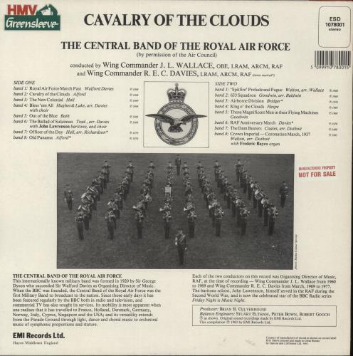 Band Of The Royal Air Force Cavalry Of The Clouds - Factory Sample vinyl LP album (LP record) UK XQFLPCA871264