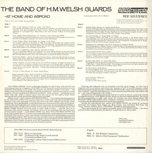 Band Of The Welsh Guards At Home And Abroad vinyl LP album (LP record) UK EK9LPAT731914