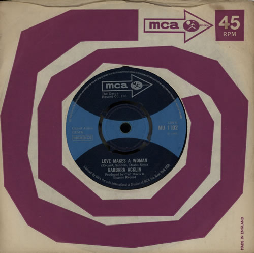 Barbara Acklin Love Makes A Woman 7" vinyl single (7 inch record / 45) UK ACK07LO569218