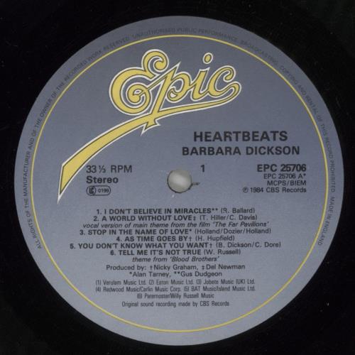 Barbara Dickson Heartbeats - Shrink vinyl LP album (LP record) UK BDKLPHE875099