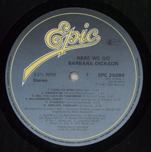 Barbara Dickson Here We Go vinyl LP album (LP record) UK BDKLPHE652344