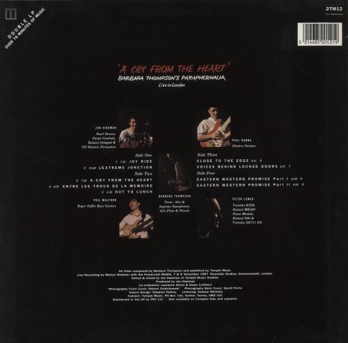 Barbara Thompson A Cry From The Heart 2-LP vinyl record set (Double LP Album) UK BTN2LAC648386