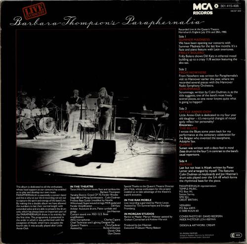 Barbara Thompson Live In Concert 2-LP vinyl record set (Double LP Album) German BTN2LLI702100