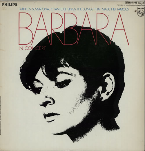 Barbara In Concert vinyl LP album (LP record) US B3ALPIN632176