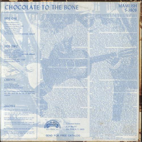 Barbecue Bob Chocolate To The Bone vinyl LP album (LP record) US 5D1LPCH801288