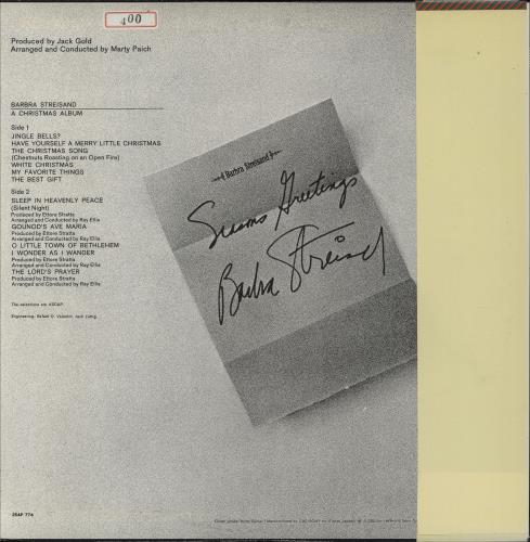 Barbra Streisand A Christmas Album vinyl LP album (LP record) Japanese BARLPAC349272