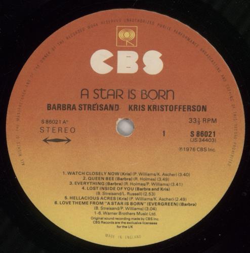 Barbra Streisand A Star Is Born - Hype Stickered vinyl LP album (LP record) UK BARLPAS679893