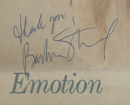Barbra Streisand Emotion - Autographed vinyl LP album (LP record) UK BARLPEM640171