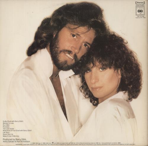 Barbra Streisand Guilty vinyl LP album (LP record) Australian BARLPGU889739