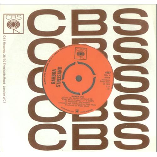 Barbra Streisand Honey Pie 7" vinyl single (7 inch record / 45) UK BAR07HO92838