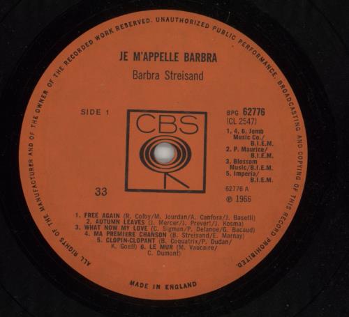 Barbra Streisand Je M'appelle Barbra - 1st vinyl LP album (LP record) UK BARLPJE751836