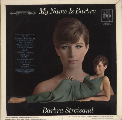 Barbra Streisand My Name Is Barbra vinyl LP album (LP record) UK BARLPMY331279