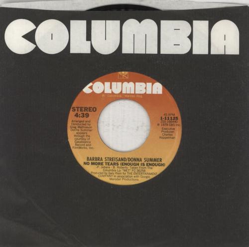 Barbra Streisand No More Tears 7" vinyl single (7 inch record / 45) US BAR07NO62428