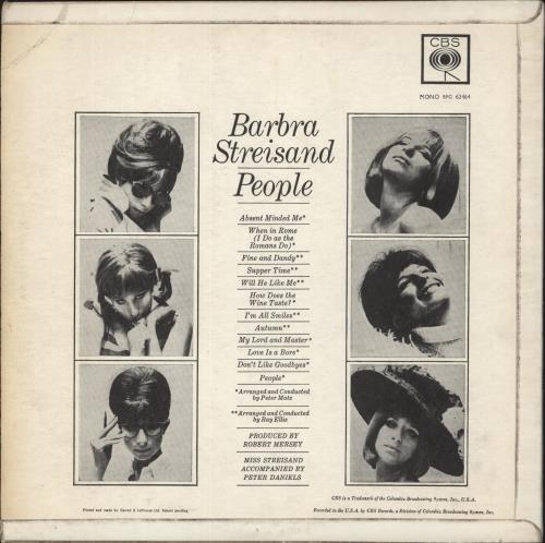 Barbra Streisand People - 1st vinyl LP album (LP record) UK BARLPPE60624