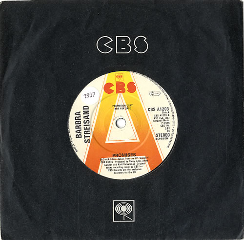 Barbra Streisand Promises 7" vinyl single (7 inch record / 45) UK BAR07PR45205