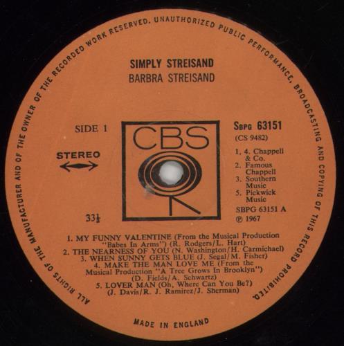 Barbra Streisand Simply Streisand - 1st - Stereo vinyl LP album (LP record) UK BARLPSI144578