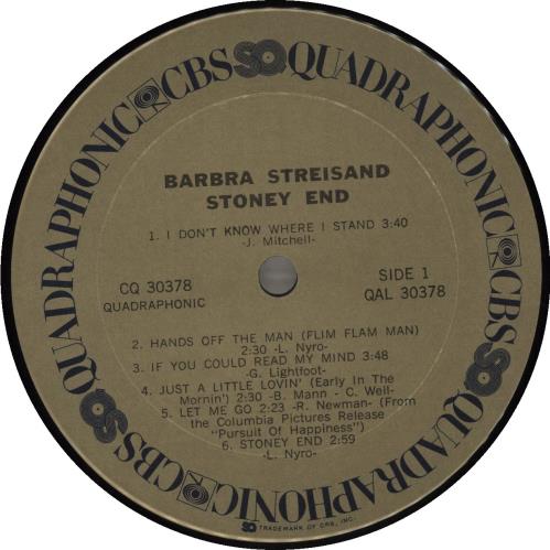 Barbra Streisand Stoney End - Quad - export vinyl LP album (LP record) US BARLPST686341