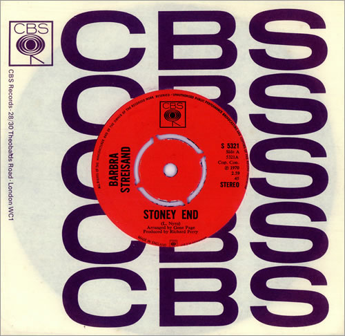 Barbra Streisand Stoney End 7" vinyl single (7 inch record / 45) UK BAR07ST491406