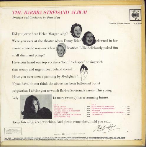Barbra Streisand The Barbra Streisand Album vinyl LP album (LP record) South African BARLPTH783225