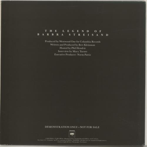 Barbra Streisand The Legend Of..Interview Sampler 2-LP vinyl record set (Double LP Album) US BAR2LTH47027