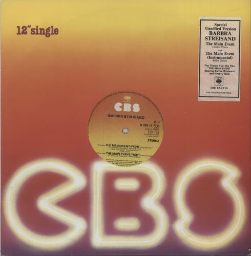 Barbra Streisand The Main Event 12" vinyl single (12 inch record / Maxi-single) UK BAR12TH81159