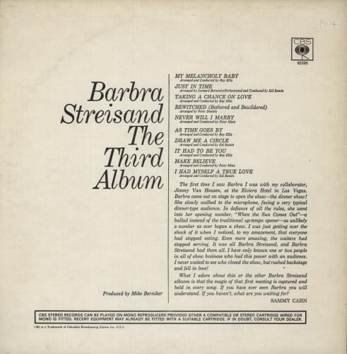 Barbra Streisand The Third Album - 2nd vinyl LP album (LP record) UK BARLPTH875983