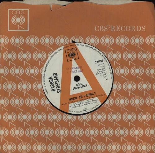Barbra Streisand Where Am I Going 7" vinyl single (7 inch record / 45) UK BAR07WH659332